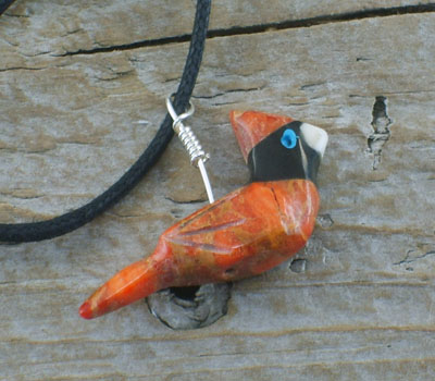 Necklace Southwest Jewelry Cardinal Fetish Pendant